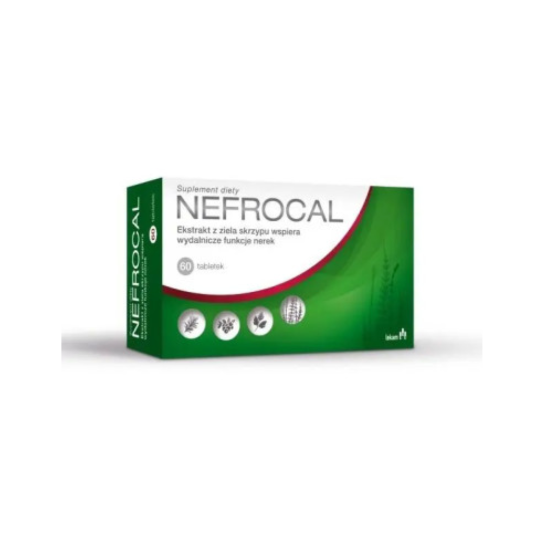 Nefrocal dietary supplement with horsetail extract for kidney and urinary system support, 60 tablets.