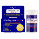 Uniphar Dobry Sen Forte+ sleep support dietary supplement with melatonin, lemon balm, passionflower, hops, magnesium, and vitamin B6.