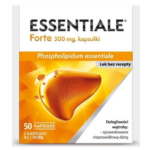 Essentiale Forte 300 mg capsules, 50-count pack with essential phospholipids for liver support and regeneration.